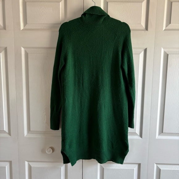 J. Crew Turtleneck Sweater Dress S Green Merino Wool Alpaca Fisherman Academia - Picture 5 of 7
